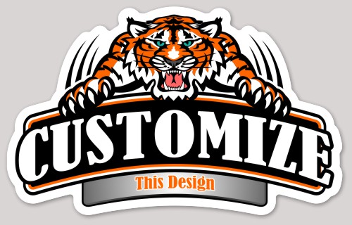 Template Bengal Tiger School Mascot Die Cut Sticker